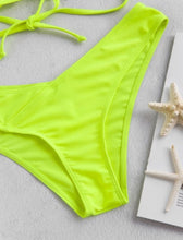 Shirred Strappy Neon Bikini Set
